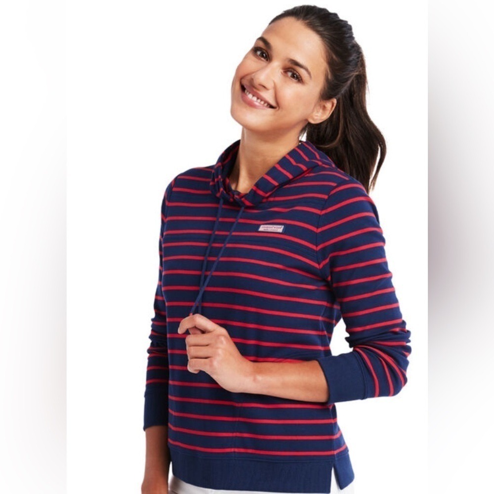 Vineyard Vines Break Stripe Hoodie Shep Medium Outdoors Beach Golf Relax